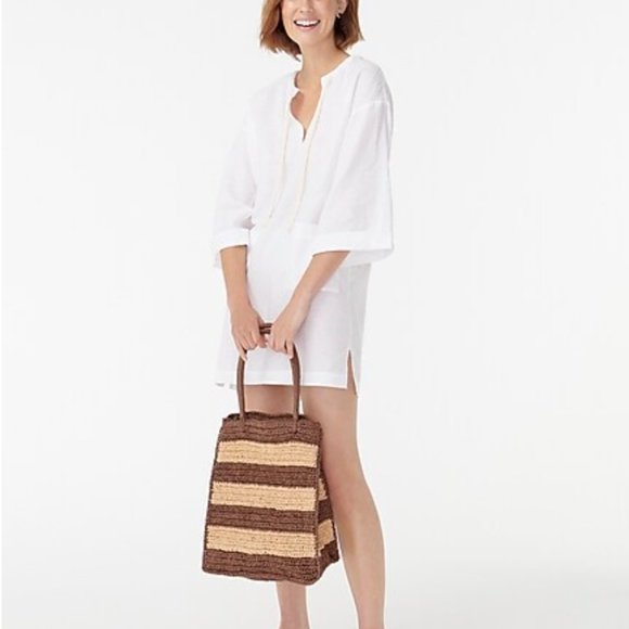 J.Crew - Cotton-linen V-neck beach tunic (Size XXS) - Picture 2 of 7